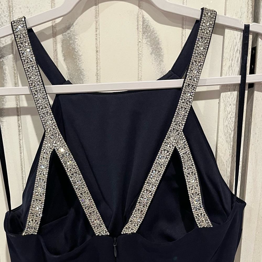 Rhinestones HIGH NECK SIDE RUCHED GOWN size 8 nwot - Picture 11 of 14